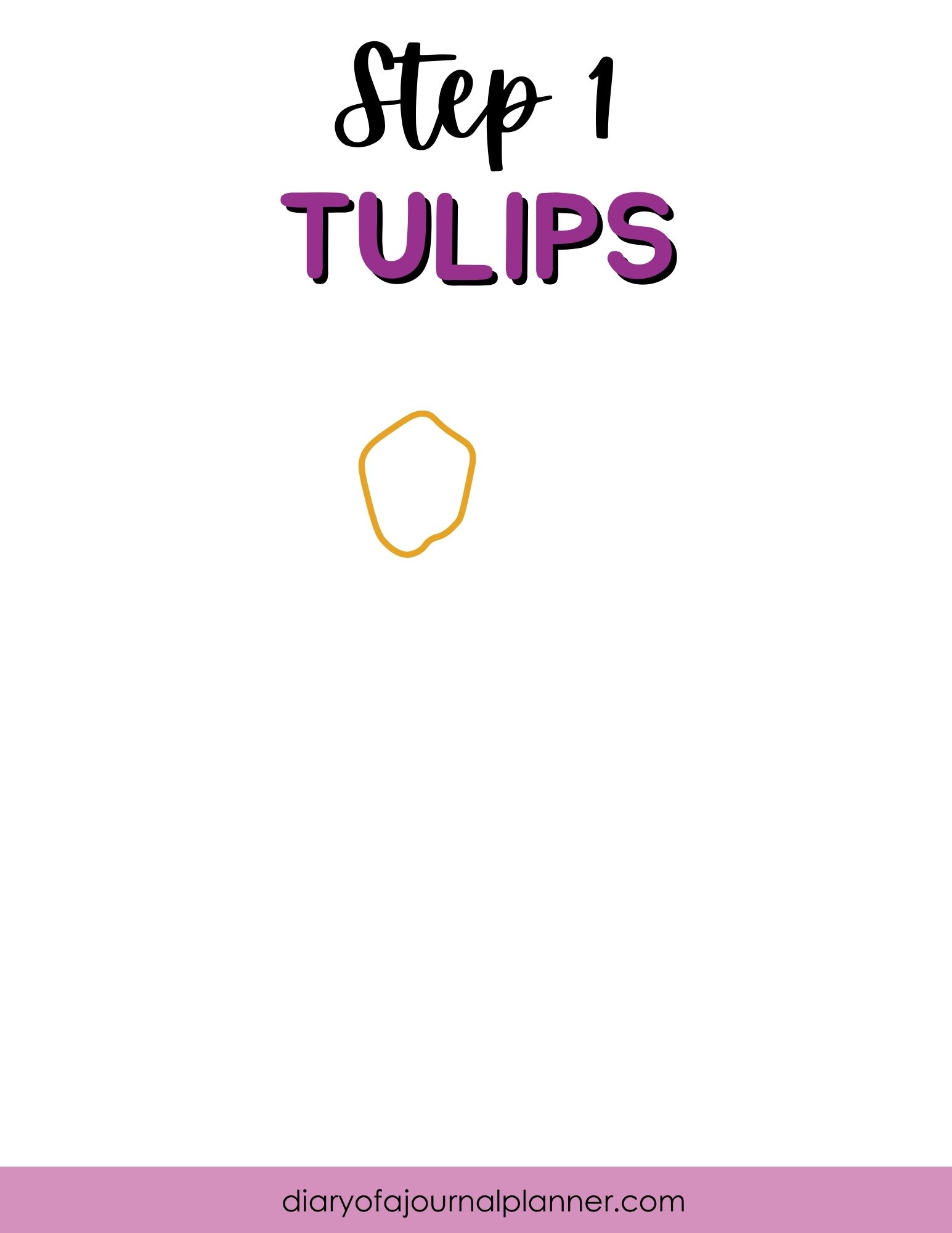 Step 1 of drawing tulips with a simple outline. Beginner-friendly floral sketching guide.