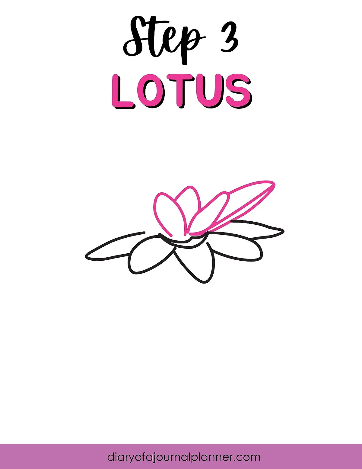 Step 3: How to Draw a Lotus Flower - Simple Guide with Illustration for Beginners