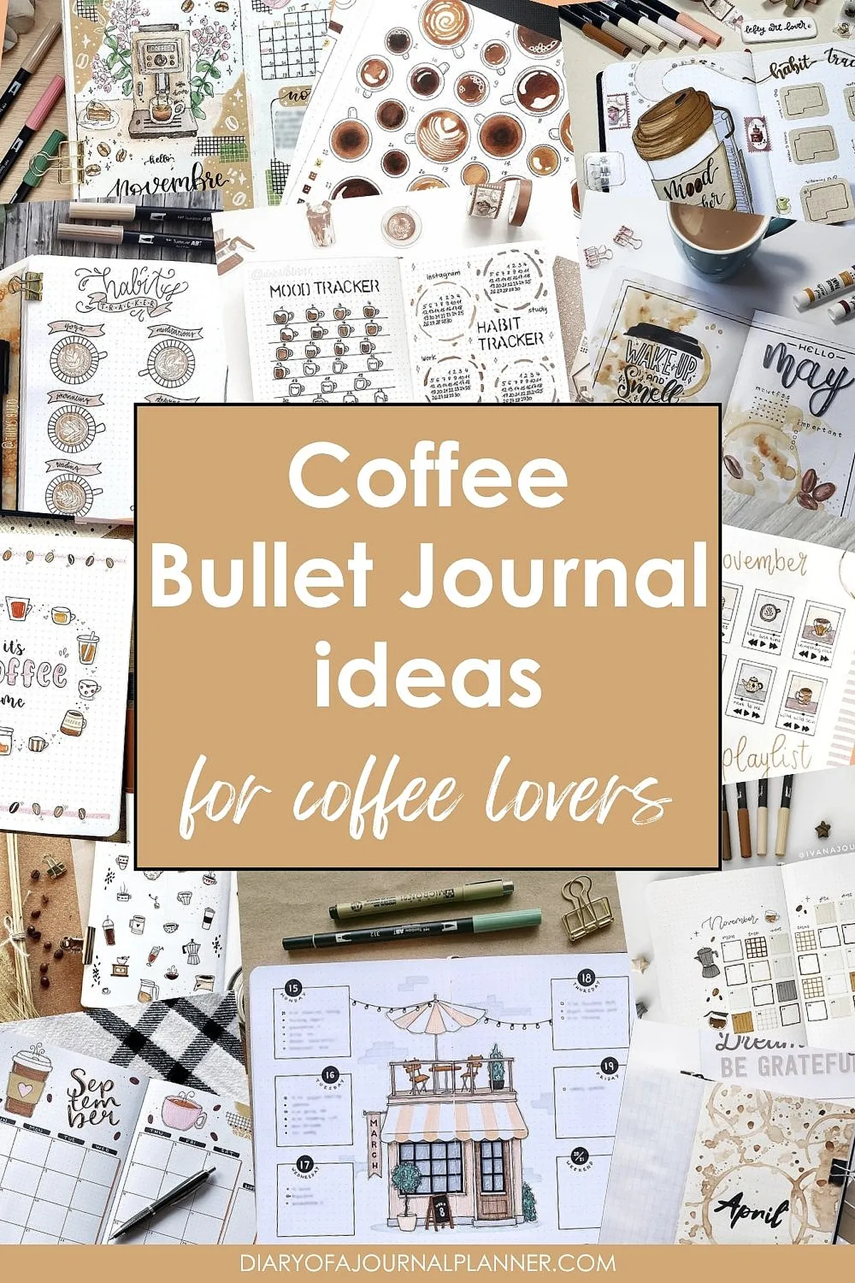 Creative coffee-themed bullet journal ideas for coffee lovers, perfect for organization and aesthetic inspiration.