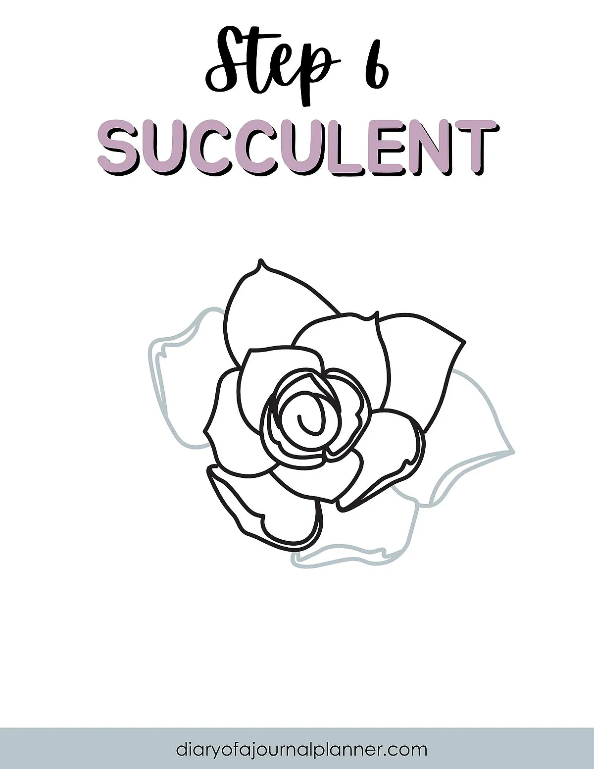 Step 6: How to Draw a Succulent - Simple Line Art Guide for Journaling