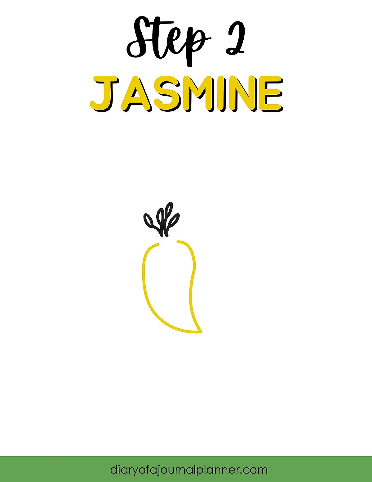 Step 2 Jasmine: Simple doodle drawing guide from diaryofajournalplanner.com tutorial series.