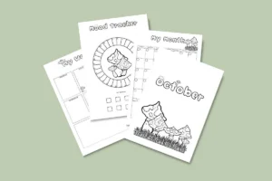 Printable October Bullet Journal with mood tracker and calendar pages; ideal for organizing and planning.