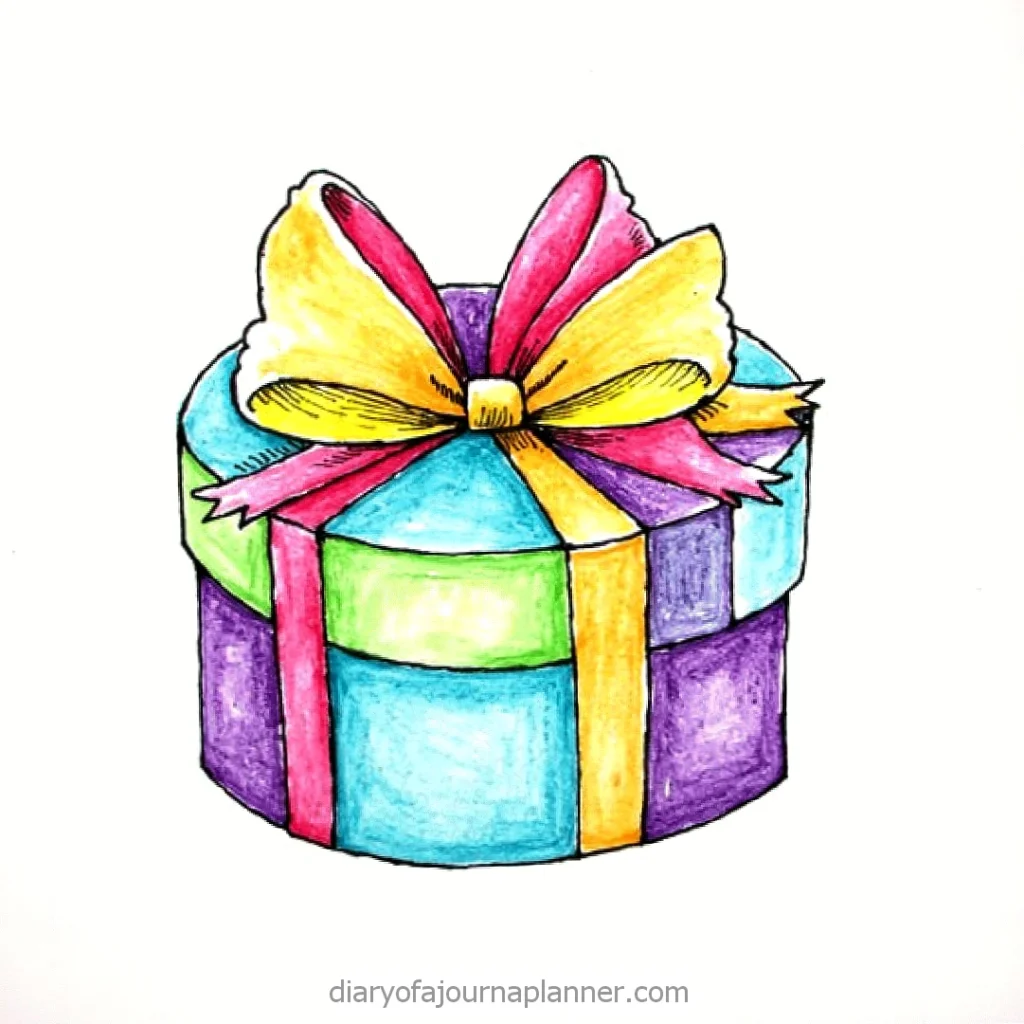 Colorful gift box with a vibrant bow, perfect for special occasions and celebrations.