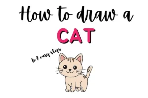 Learn to draw a cute cat doodle in 9 easy steps with this simple guide illustration.