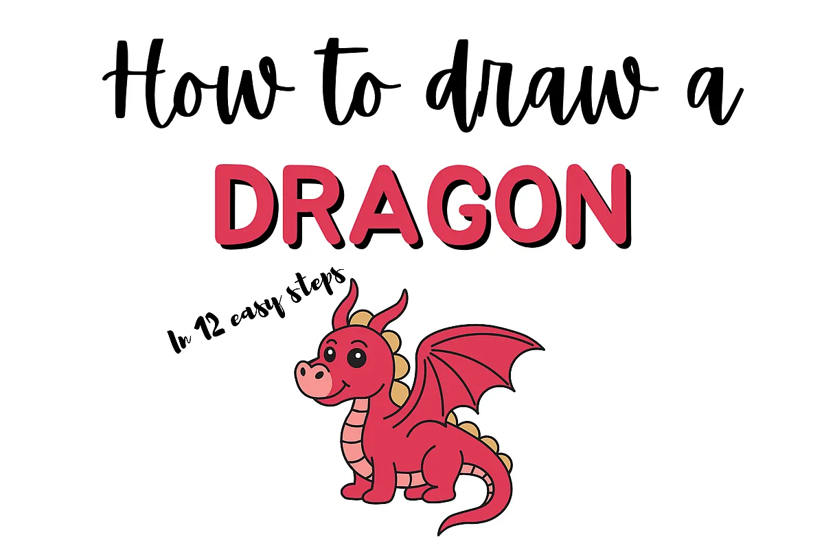 Learn how to draw a cute dragon in 12 easy steps. Beginner-friendly drawing guide with illustrations.