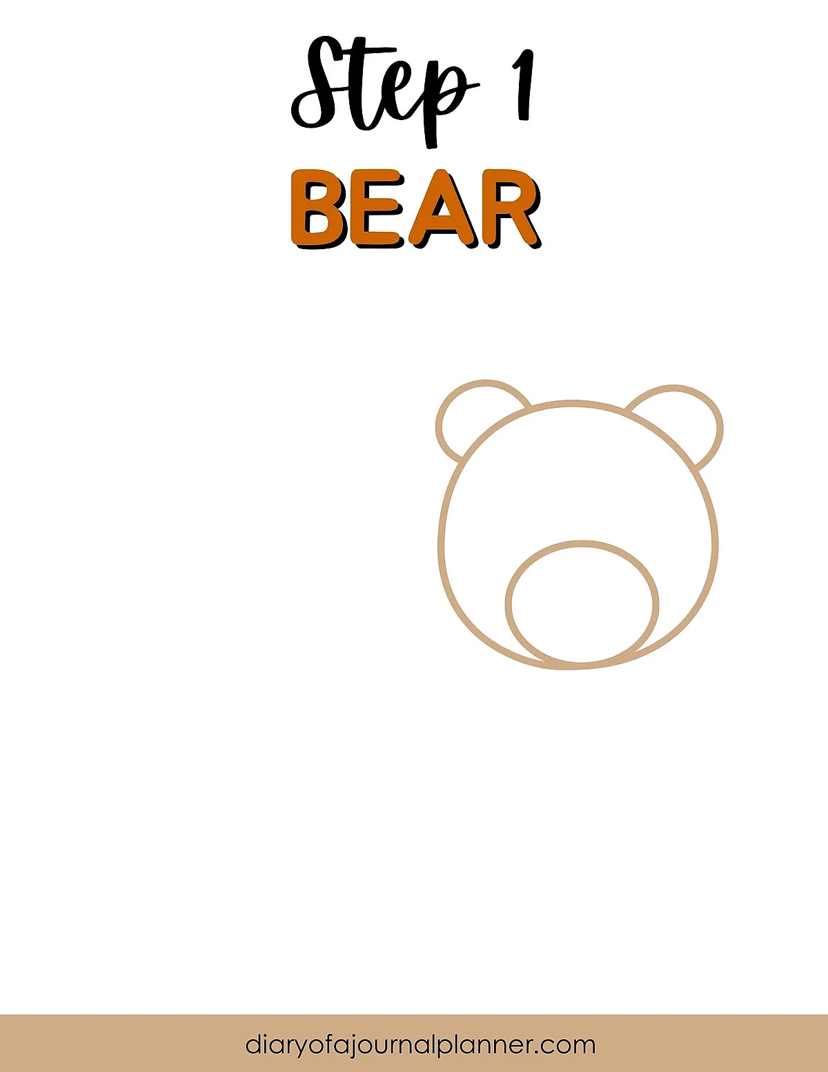 Step 1: Simple bear face drawing guide for beginners.