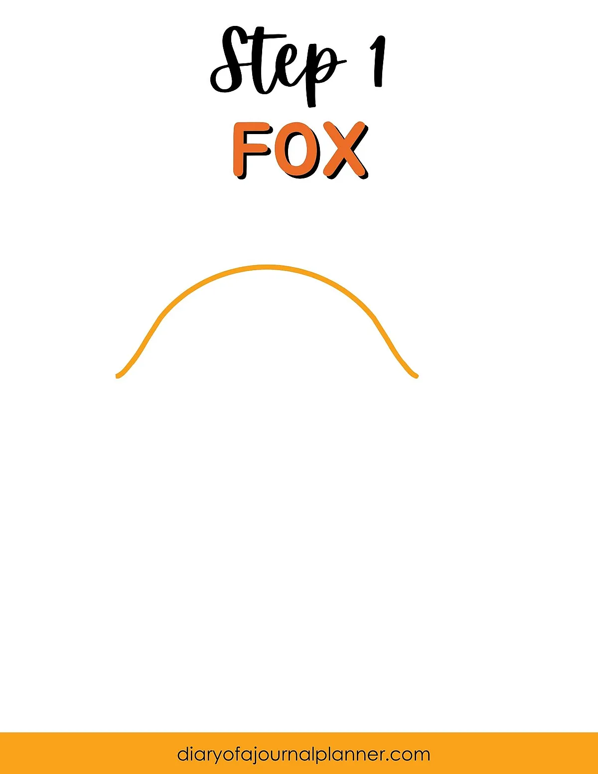 Step 1: Draw a curved line for the fox illustration guide.