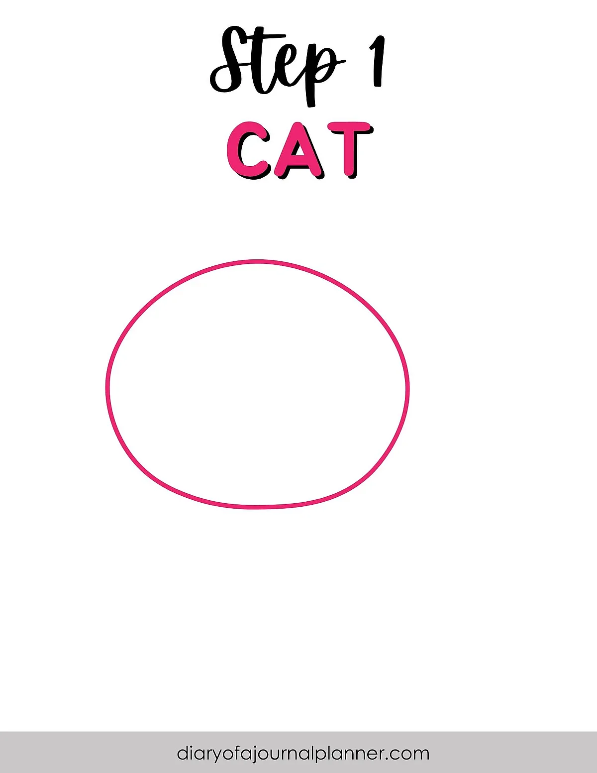 Step 1 of drawing a cat: outline a circle for the cat's head.