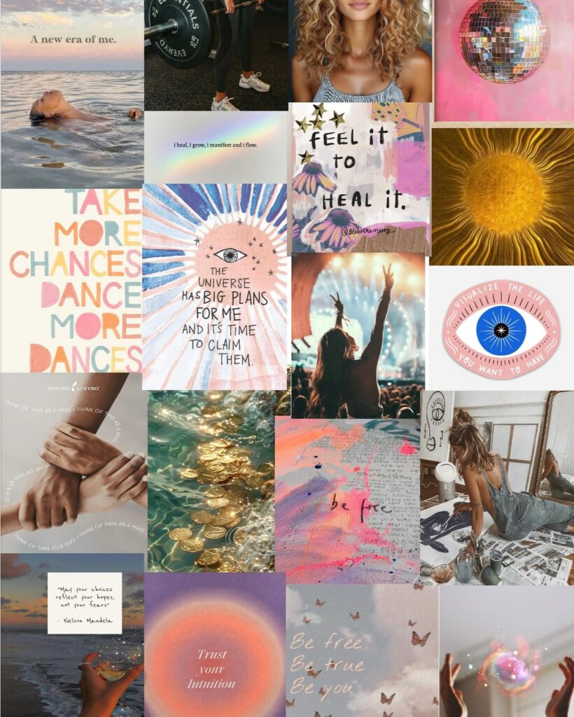 Collage of inspirational quotes and images with themes of empowerment, healing, and positivity.
