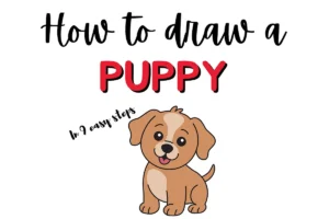 Illustration guide: Drawing an adorable puppy doodle in 9 simple steps.