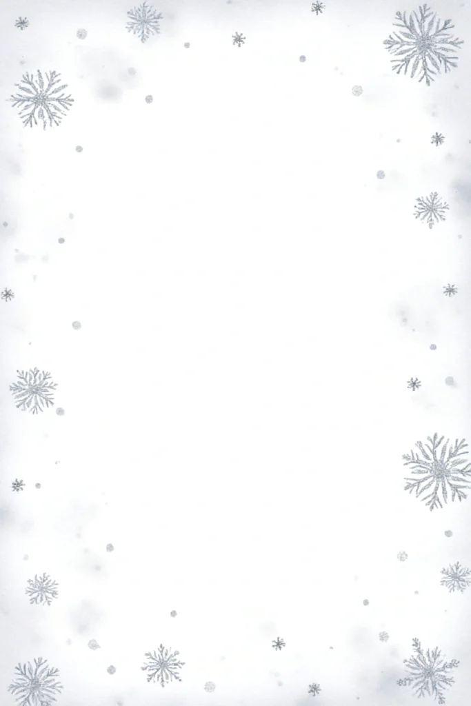Winter-themed border with snowflakes on a white background, perfect for festive or seasonal designs.