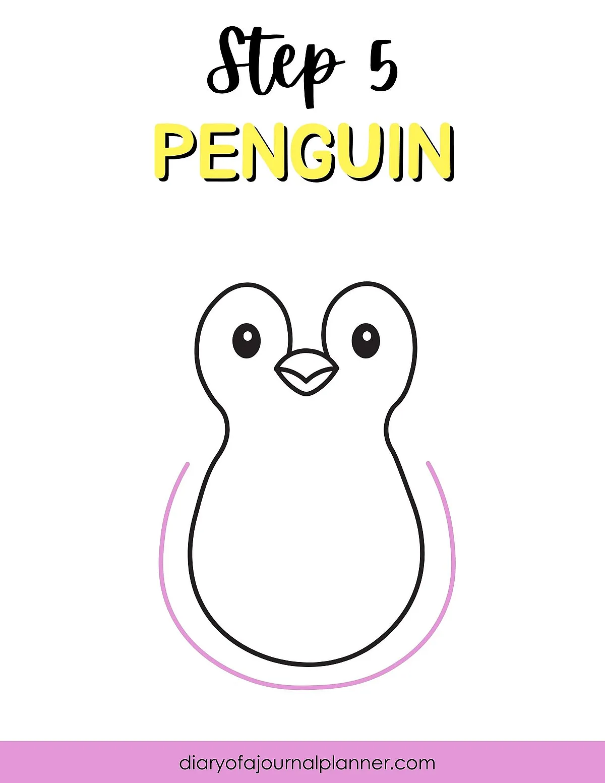 Step 5: Easy penguin drawing tutorial. Simple guide to sketch a penguin face and body outline.