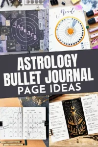 Astrology-themed bullet journal page ideas with creative layouts and designs for inspiration.