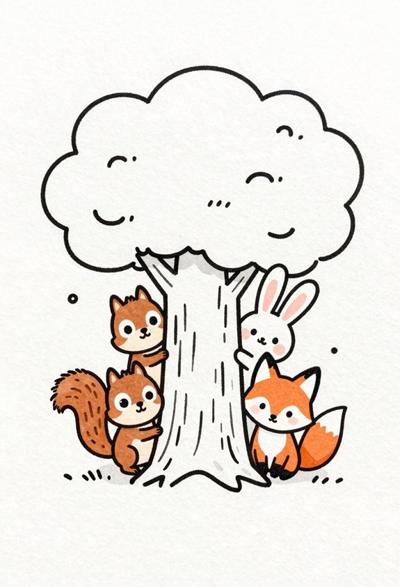 adorable animals peeking playfully