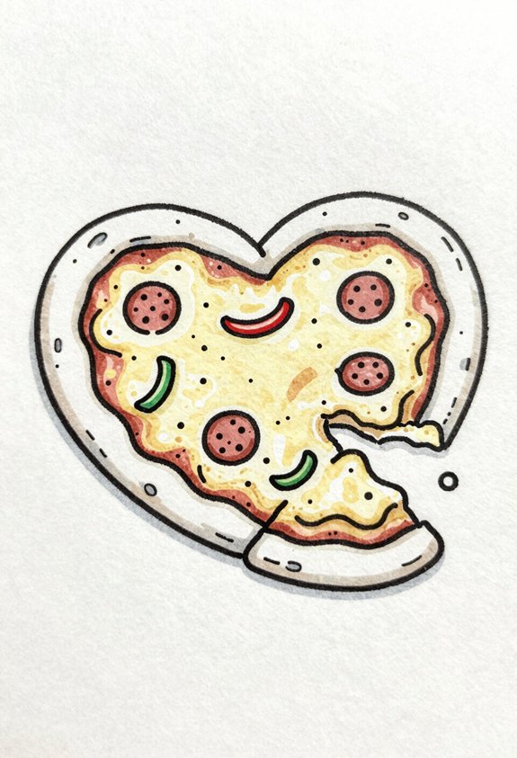 adorable heart shaped pizza