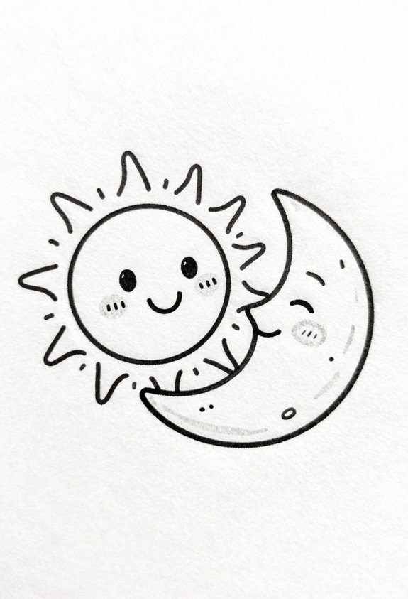 adorable sun moon friendship