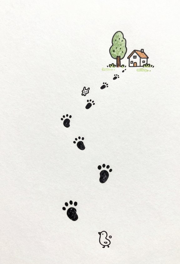 animal footprints bullet journal