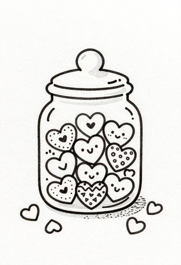 candy hearts jar decoration