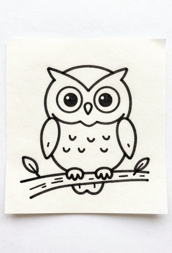 charming owl doodle supplies