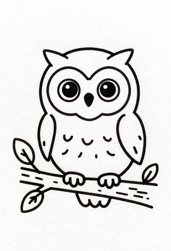 charming owl on branch