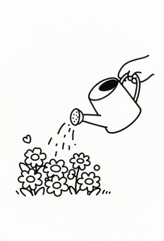 charming watering can daisies