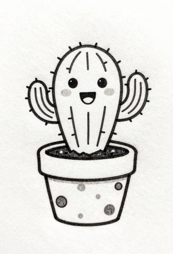 cheerful cactus in pot