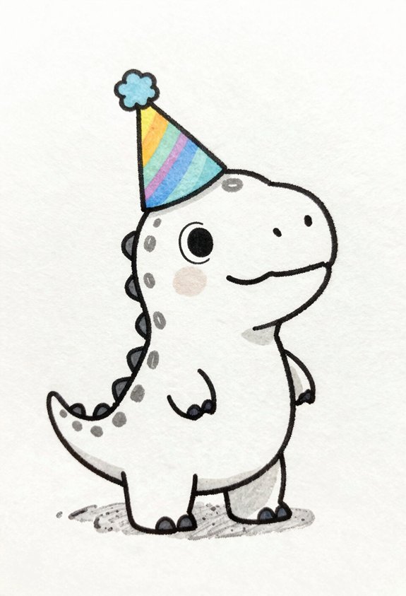 cheerful dinosaur party hat