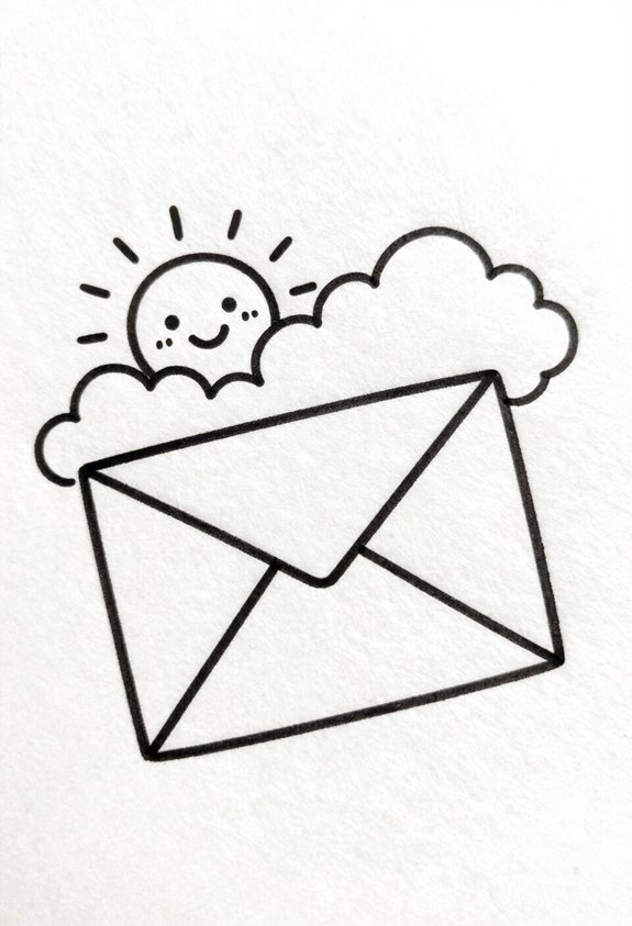 cheerful envelope doodle design