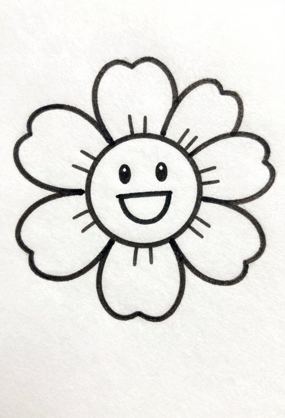 cheerful flower with smile