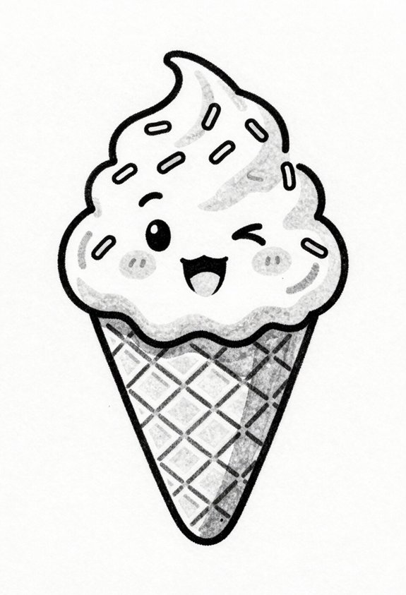 cheerful ice cream cone