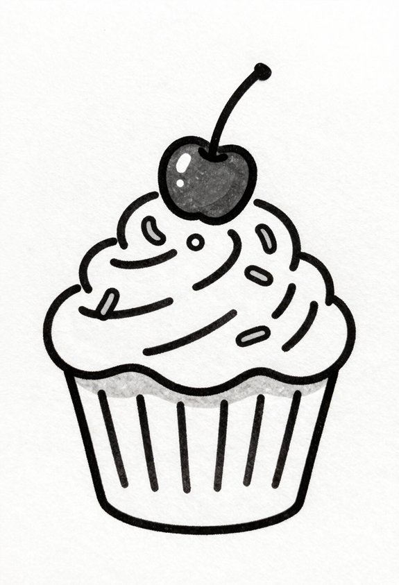 cherry topped sprinkles cupcakes