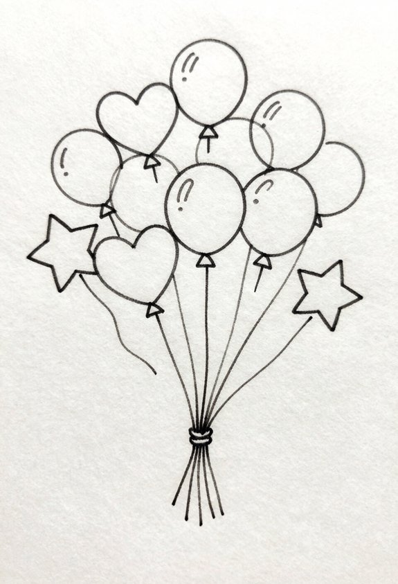 colorful balloons drifting skyward