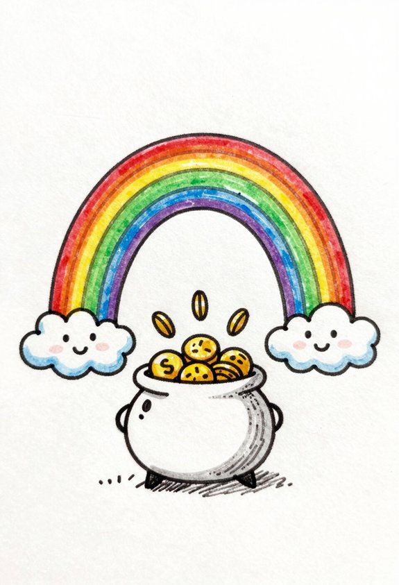 colorful clouds and gold