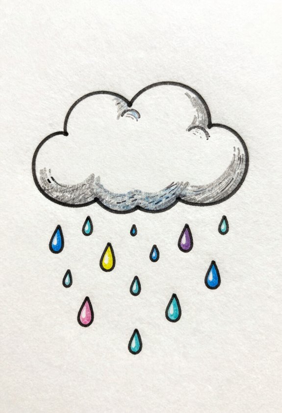 colorful drops from cloud