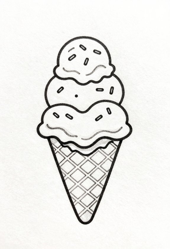 colorful ice cream cone
