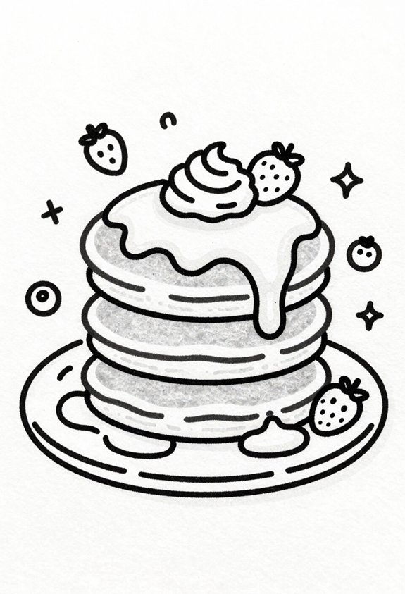 colorful pancakes with syrup