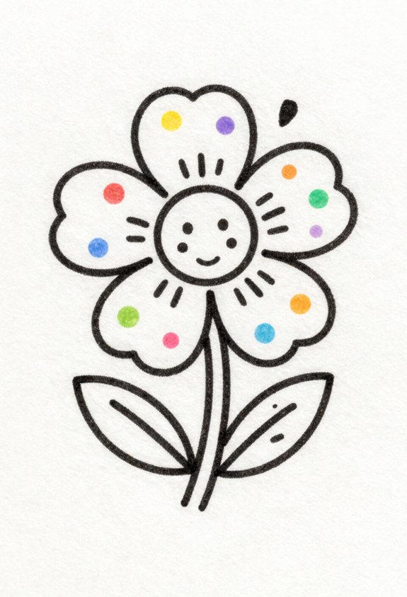colorful polka dot flower