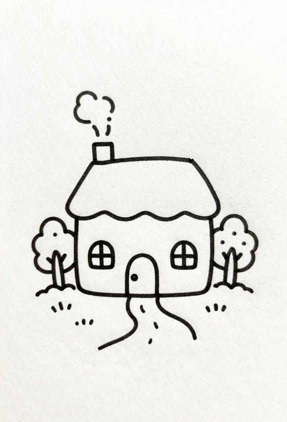 cozy house chimney doodle