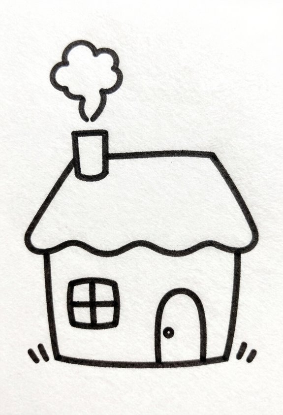 cozy house with chimney