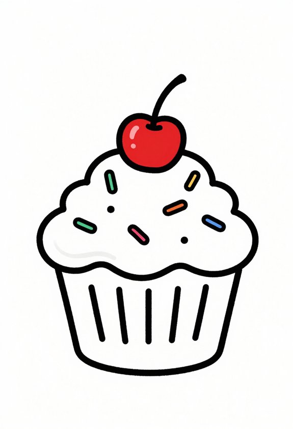 cupcake with sprinkles cherry