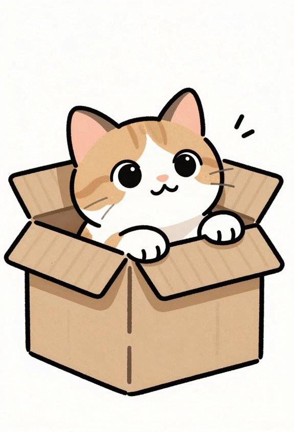 cute cat in box