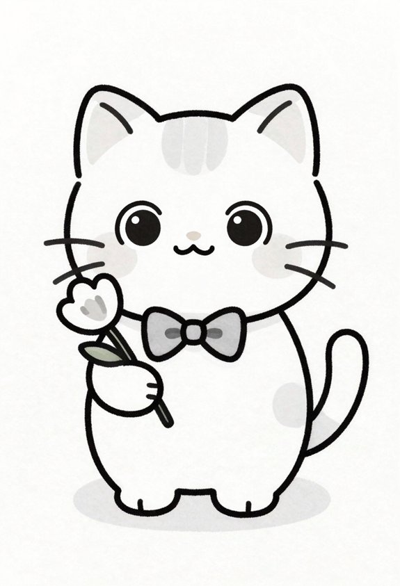 cute cat with flower