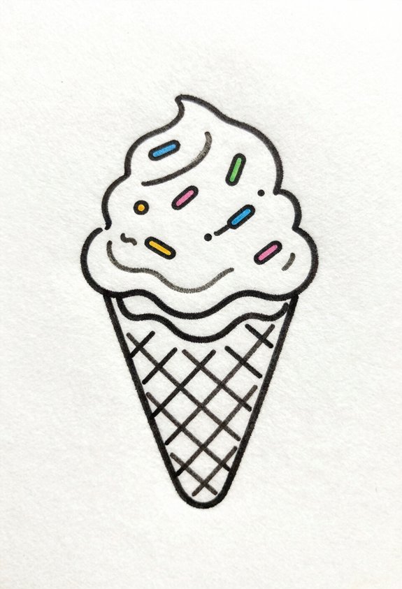 cute ice cream doodle