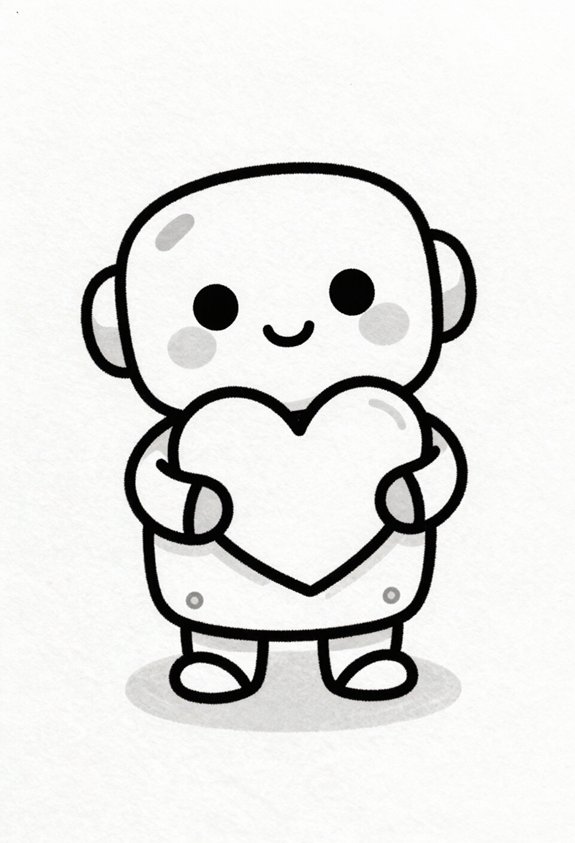 cute robot with heart