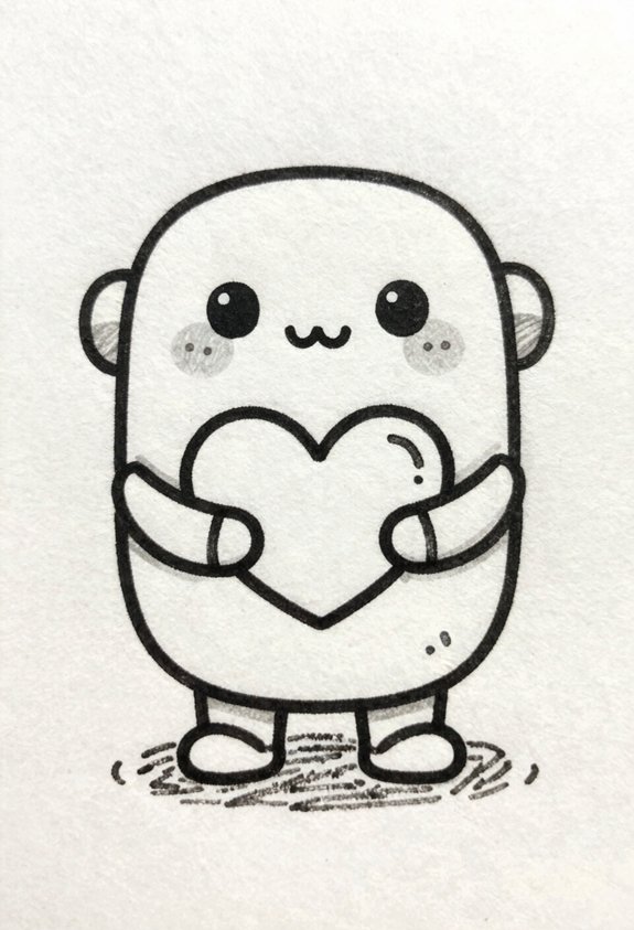 cute robot with heart