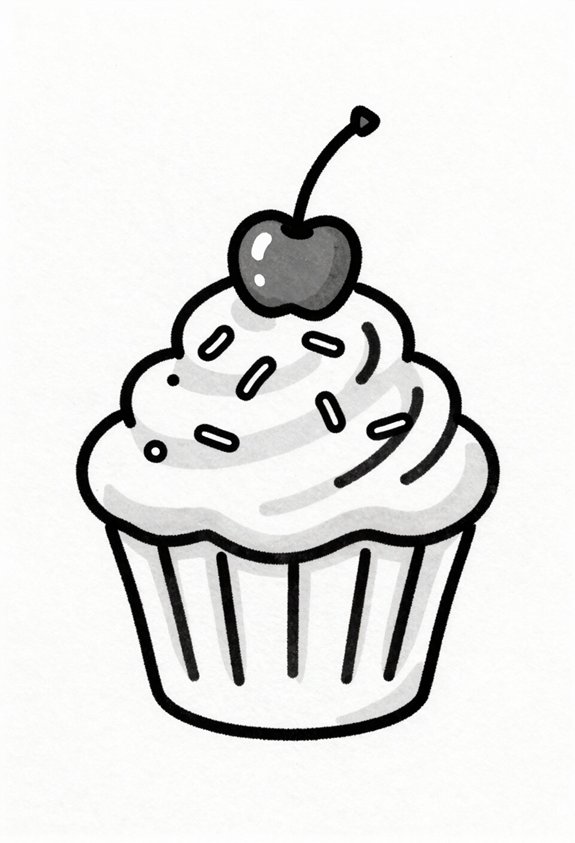 cute whimsical cupcake doodle