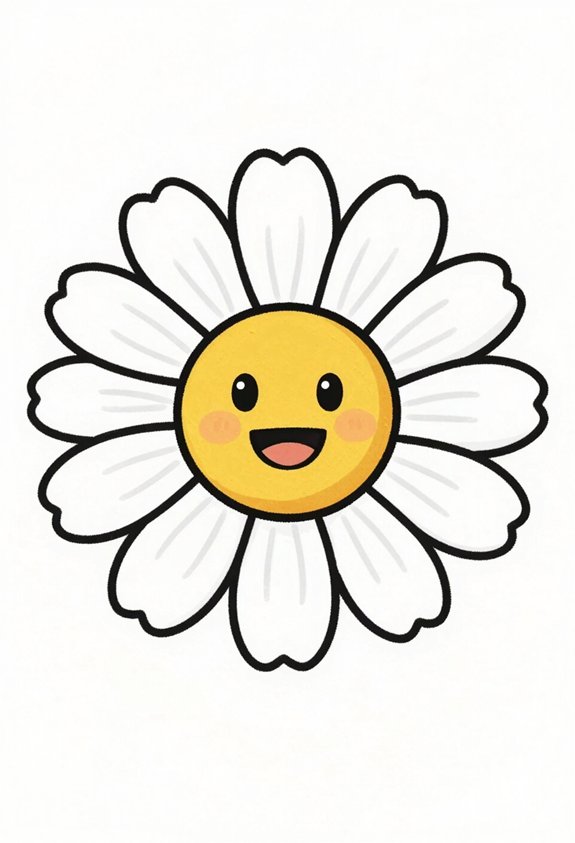 daisy doodle with smile