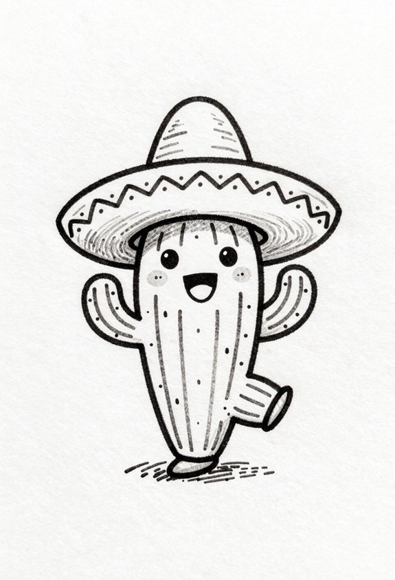 dancing cactus in sombrero