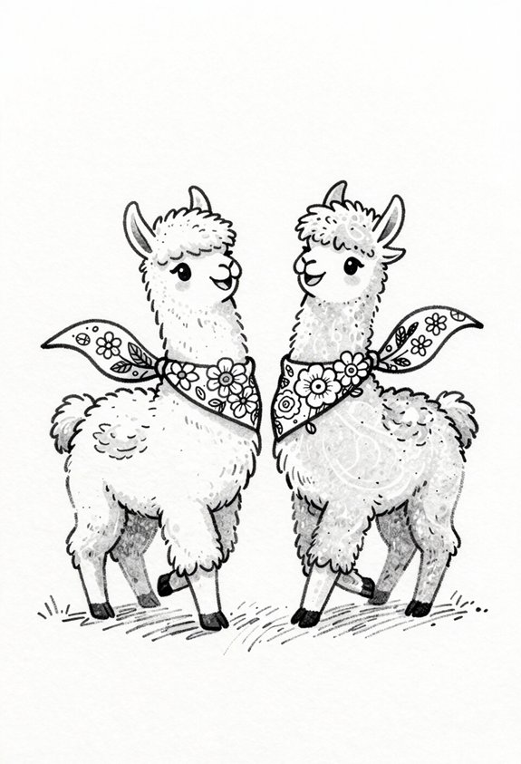 dancing llamas in scarves