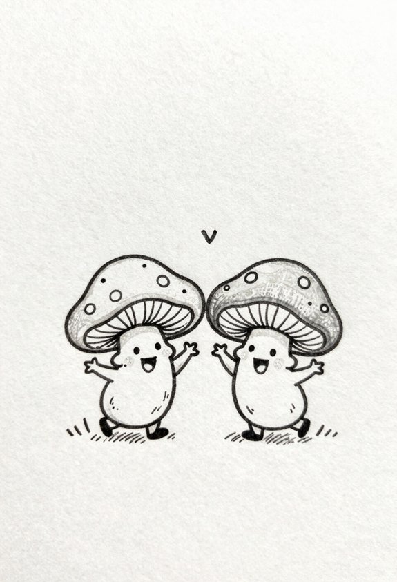 dancing mushrooms with faces